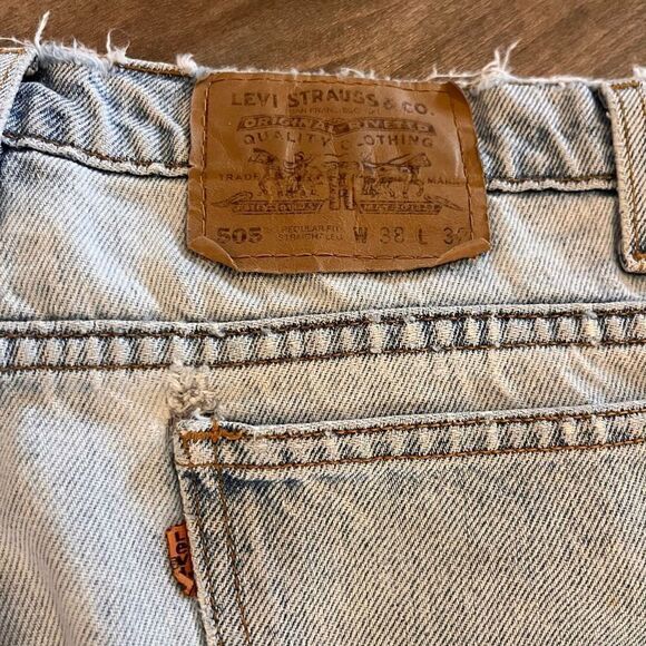 Vintage Levi 505 Orange Tab Light Wash Jeans Men 38x32 - Picture 4 of 4